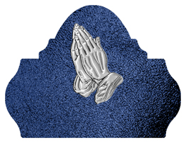 DARAY L 516 SL SH BL Silver Praying Hands Shimmer Blue Background